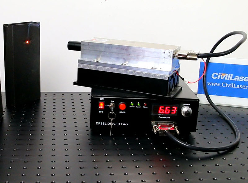 1064nm 8000mW IR Diode Pumped Laser High Power DPSS 레이저 시스템